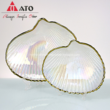 ATO Shell shaped decorative glass plate Seashell plate